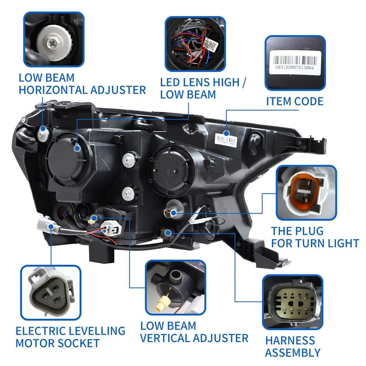 2015-2022 FORD RANGER MUSTANG STYLE SEQUENTIAL LED HEADLIGHTS