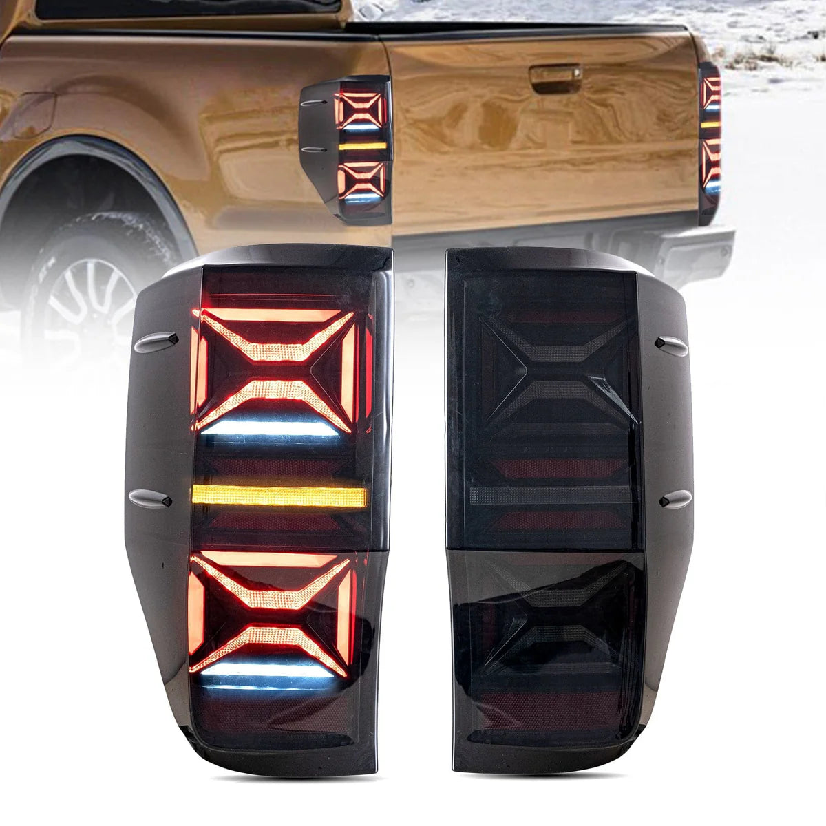 2011-2022 FORD RANGER PX2 PX3 SEQUENTIAL X LED TAIL LIGHTS