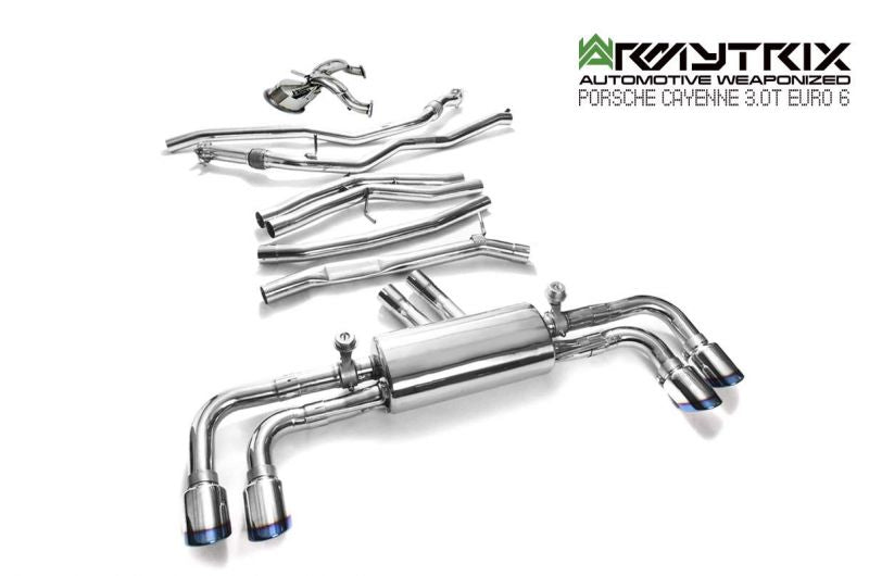 Armytrix Stainless Steel Valvetronic Cat Back Exhaust System Porsche Cayenne S E3 2.9TT 18+