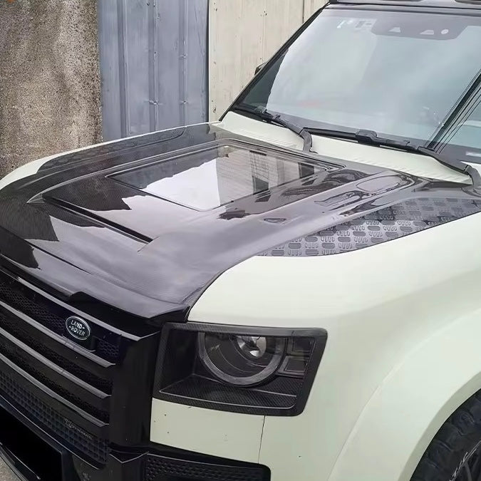 Land Rover Defender Transparent Style Dry Carbon Fibre Hood (20-24)