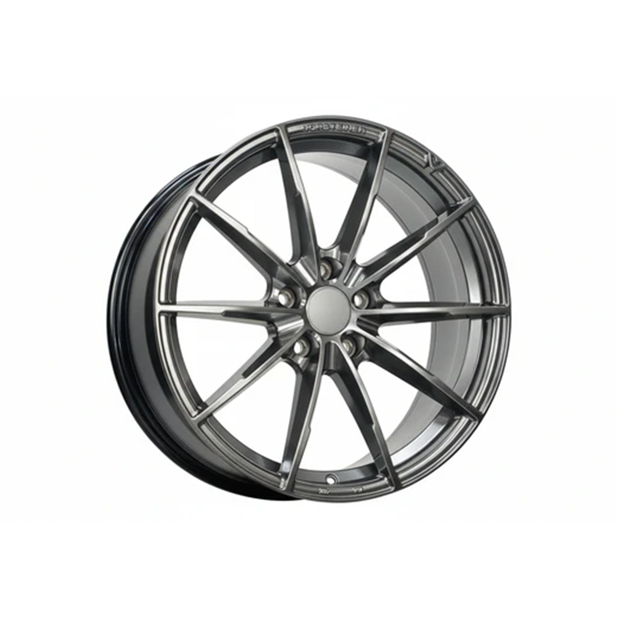 WheelWorkCustoms WWC 515 3-spoke flow-form wheel in hyper black, showcasing its sleek, aerodynamic design and glossy finish.