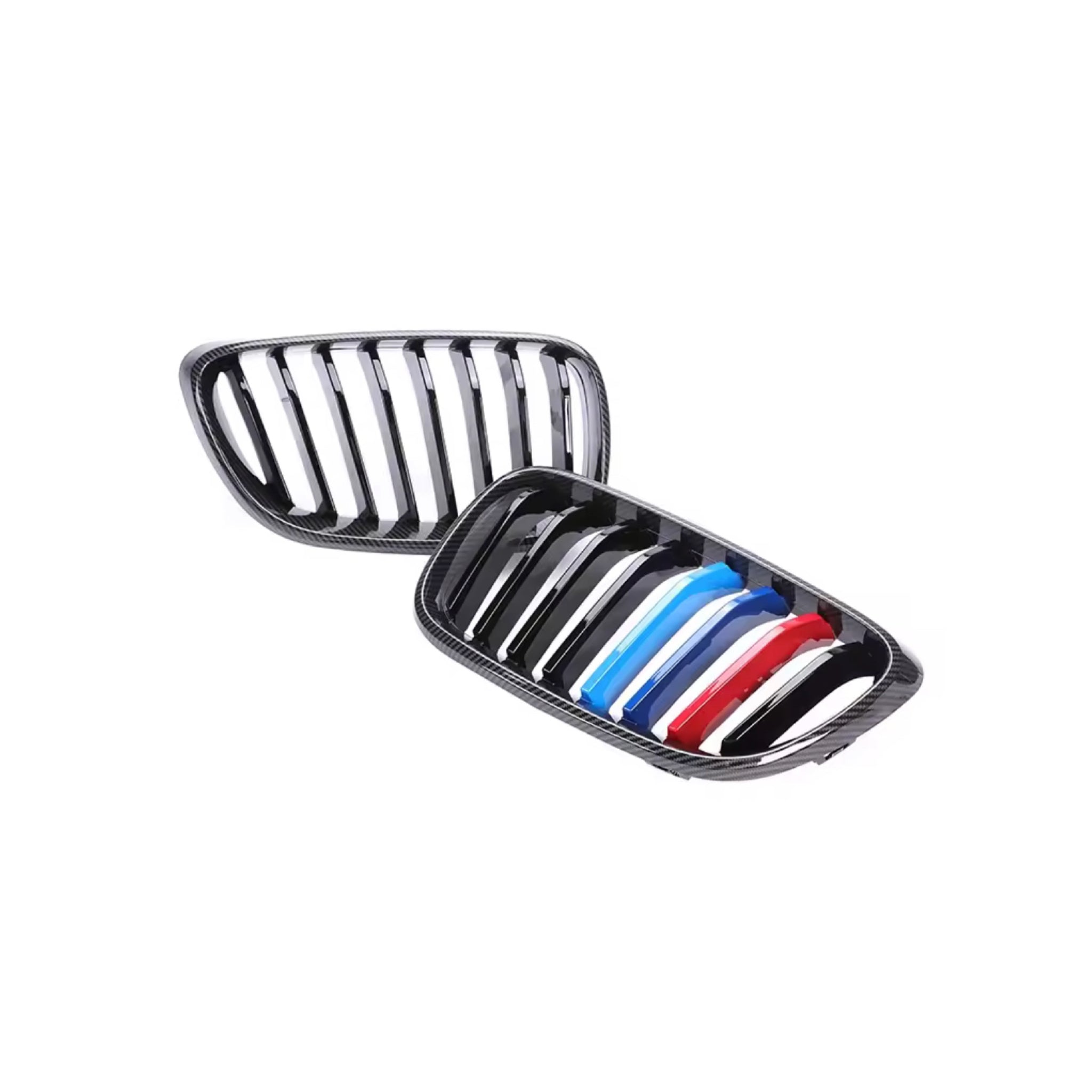 BMW F22 F23 2 Series | F87 M2 Single Slat + M Colours Front Grille Gloss Black + Carbon Fibre Style