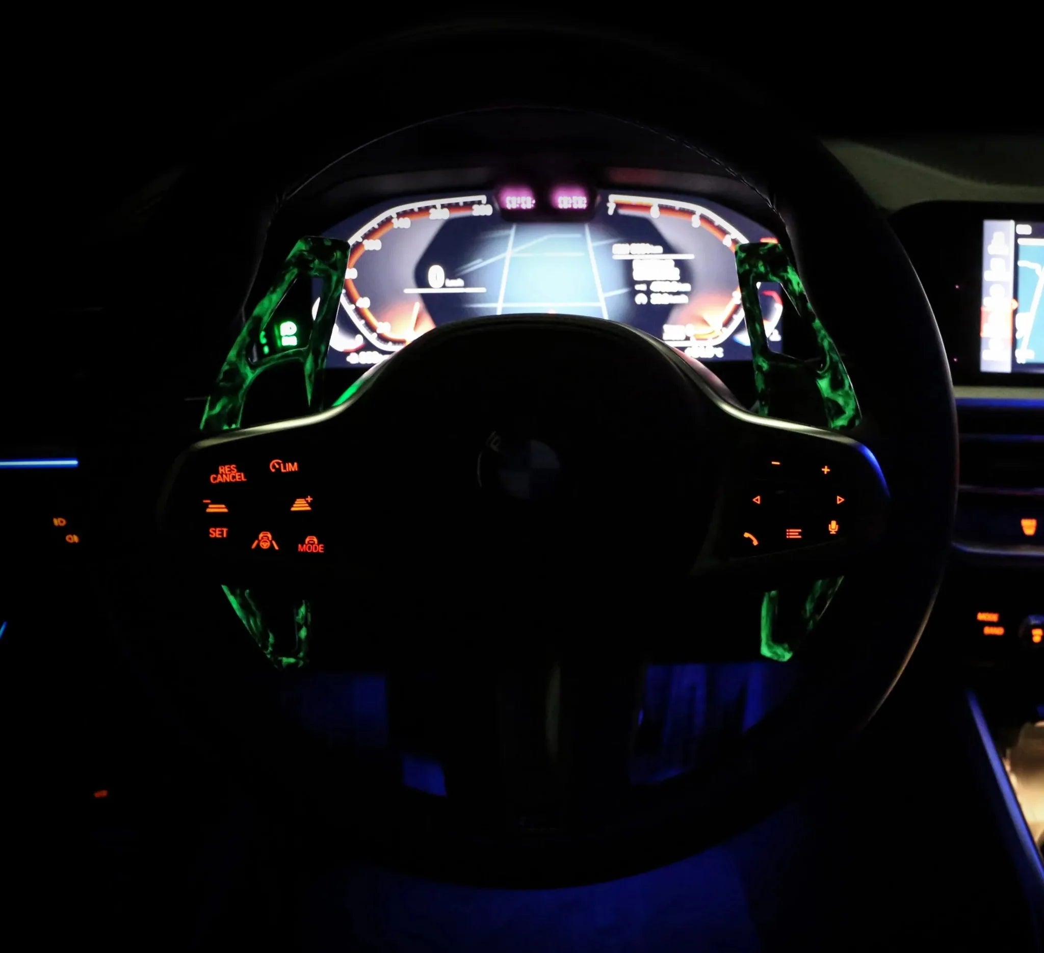 Armaspeed forged Carbon Luminous Green Paddle Shifter for BMW 325i 330e M340i G20 G21 Toyota Supra GR A90