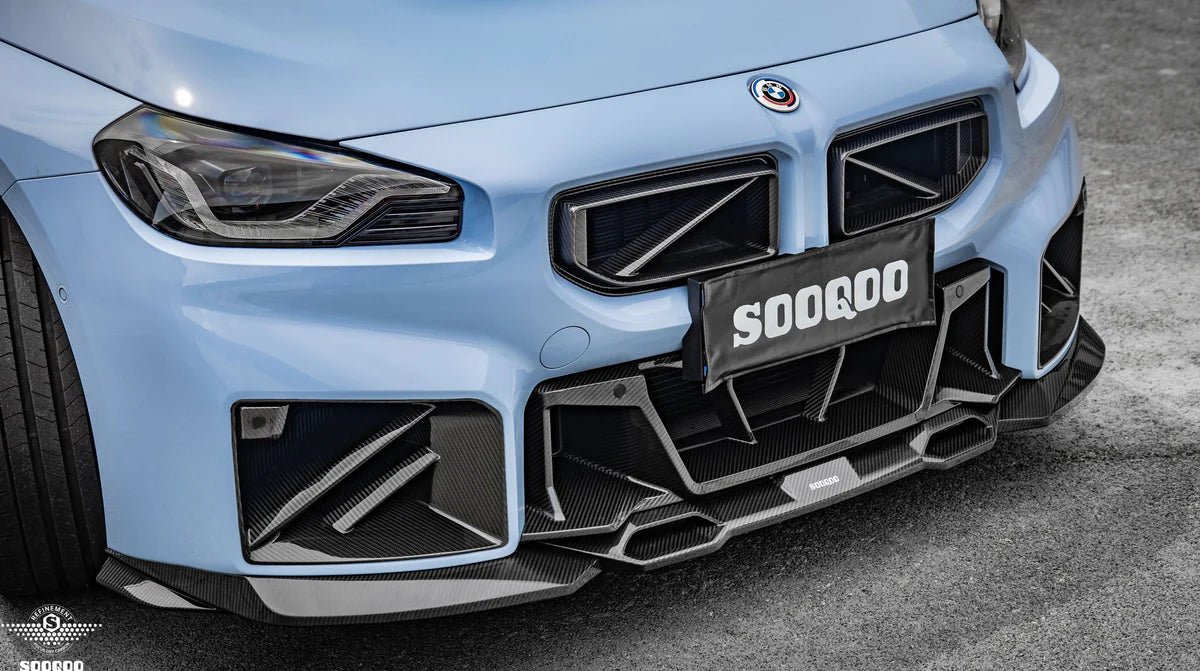 Sooqoo Pre Pregged Dry Carbon Fiber Front Lip Type A for BMW M2 G87 2023+