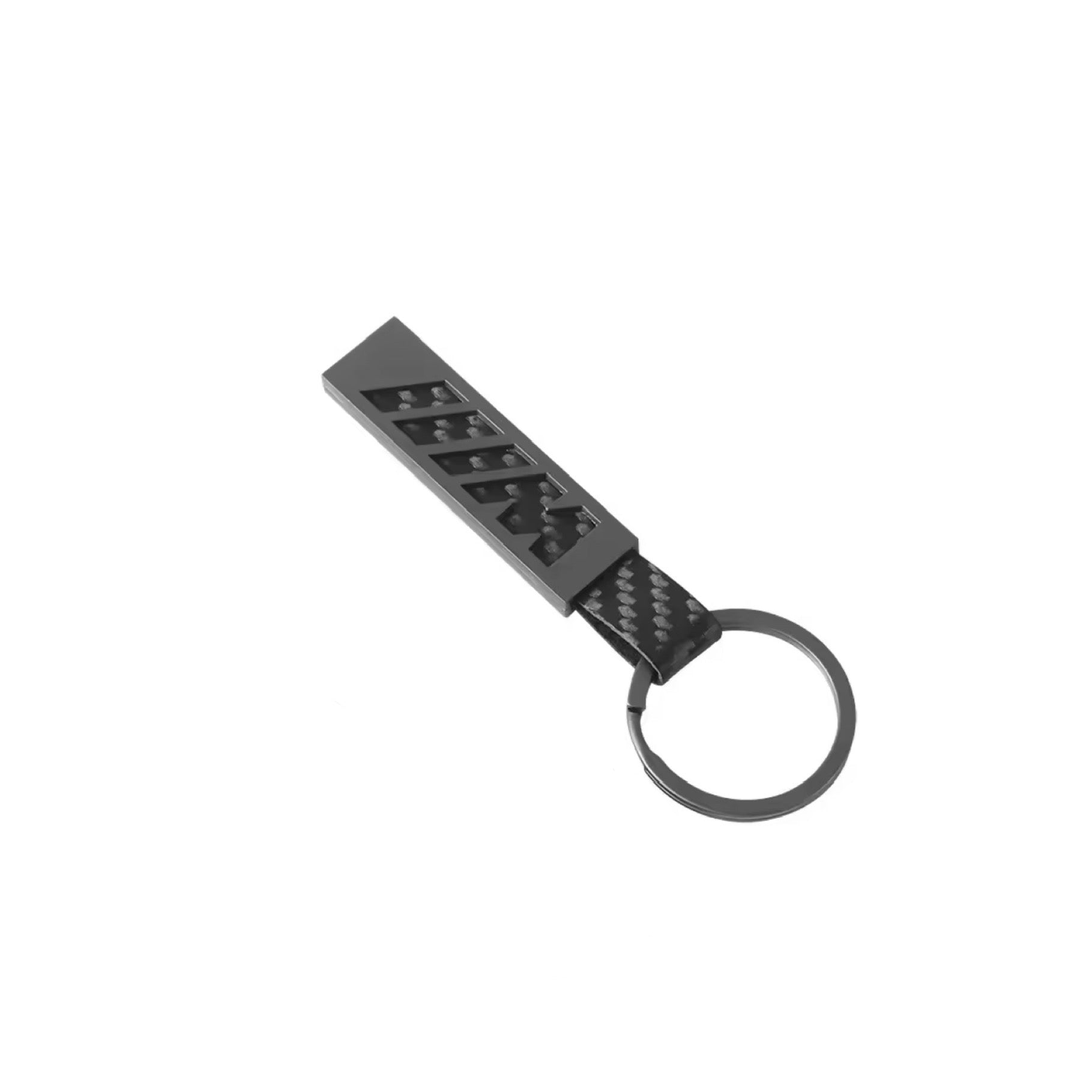 CARBON FIBRE LEATHER + ALLOY M KEYCHAIN FOR BMW