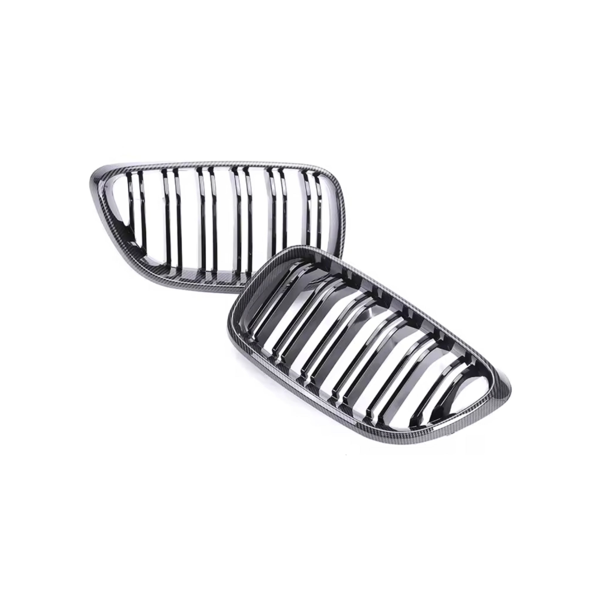 BMW F22 F23 2 Series | F87 M2 Dual Slat Front Grille Gloss Black + Carbon Style