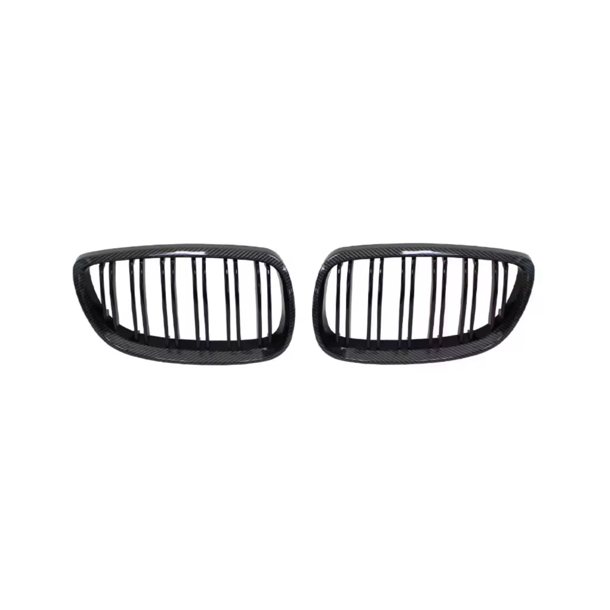 BMW 3 Series E90 LCI Dual Slat Front Grille Gloss Black + Carbon Style Print