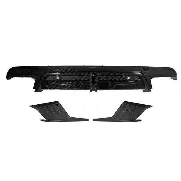 Sooqoo Pre Pregged Dry Carbon Fiber Rear Diffuser for BMW X5M F95 with Brake Light