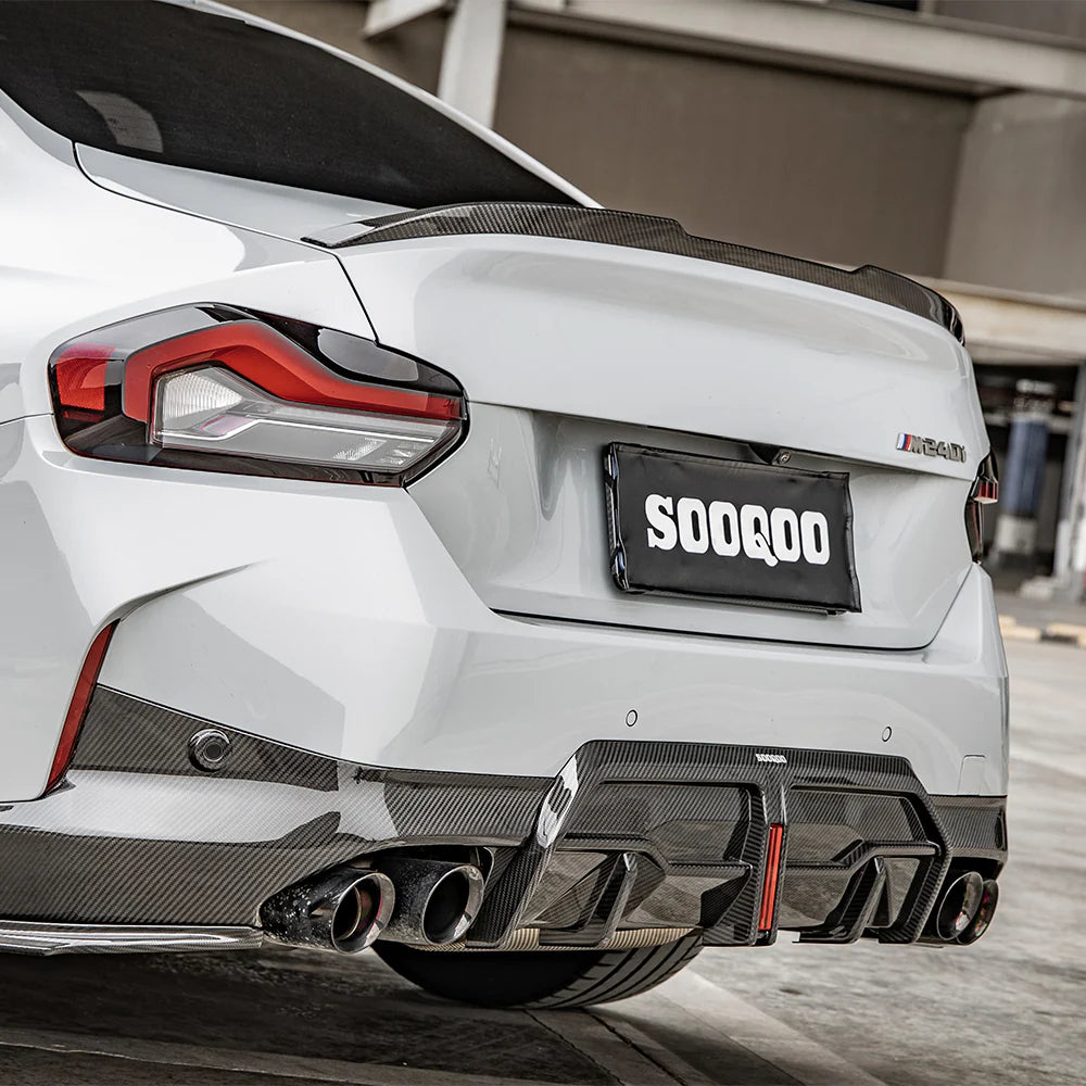 Sooqoo Pre Pregged Dry Carbon Fiber Rear Diffuser for BMW 2 Series G42 2022+