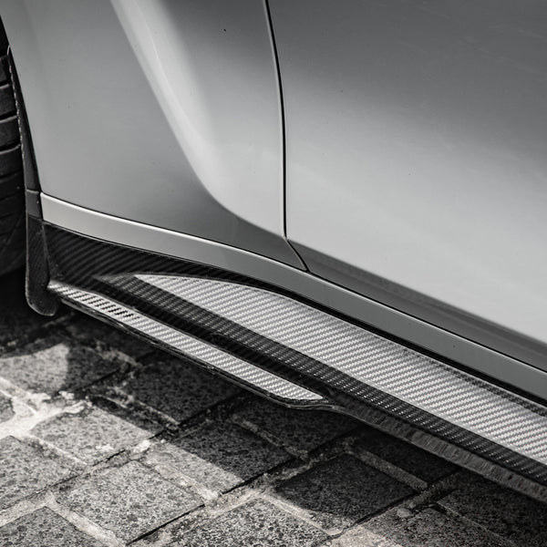Sooqoo Pre Pregged Dry Carbon Fiber Style Side Skirts for BMW M4 G82 G83 2020+