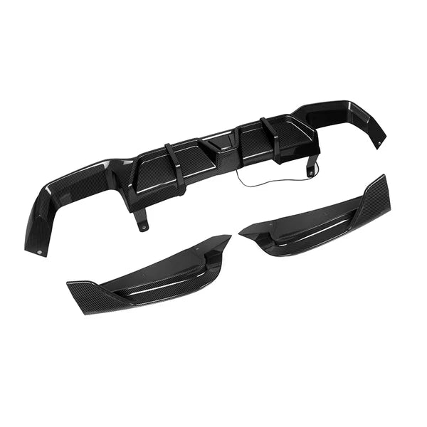 Sooqoo Pre Pregged Dry Carbon Fiber Rear Diffuser with Brake Light for BMW X4 G02 LCI 2022+