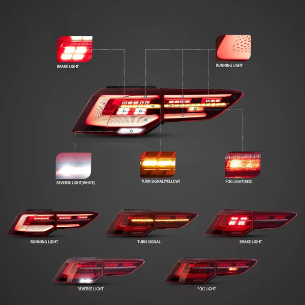 2021-2024 VW GOLF MK8R STYLE SEQUENTIAL LED TAIL LIGHTS