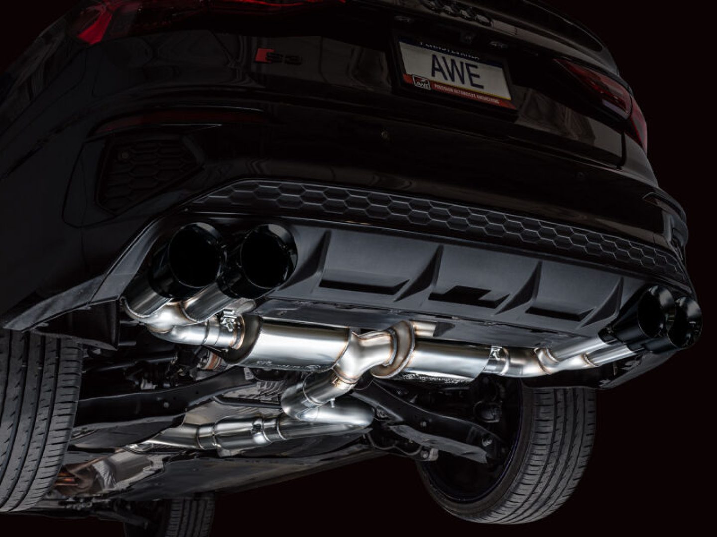 AWE Tuning 22-25 Audi 8Y S3 Touring Edition Exhaust - Diamond Black Tips