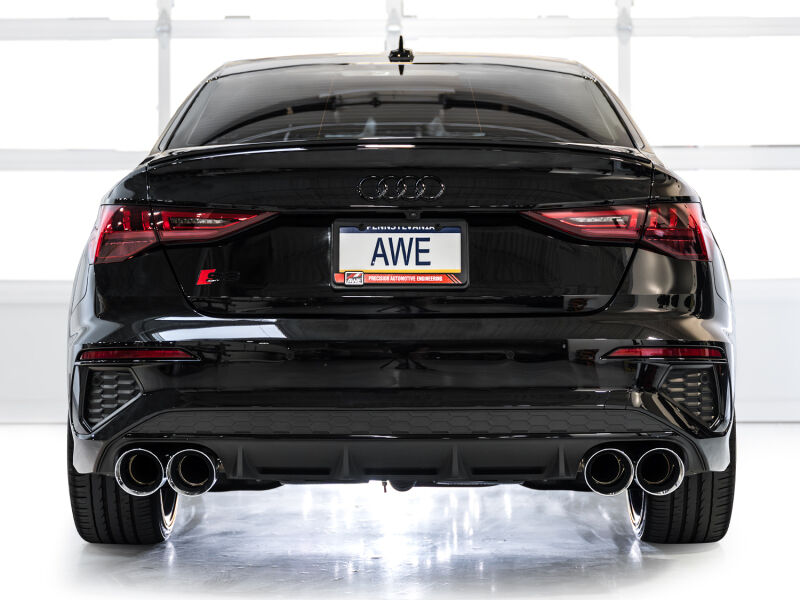 AWE 22-24 Audi 8Y S3 Track Edition Exhaust - Chrome Silver Tips