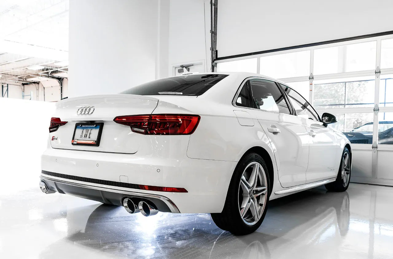 AWE SwitchPath Exhaust for Audi B9 S5 Sportback - Non-Resonated - Diamond Black 102mm Tips Silver 90mm Tips