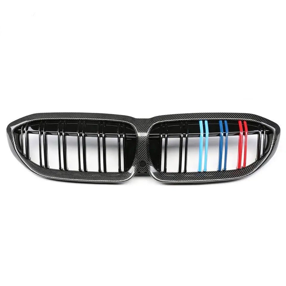 BMW 3 Series G20 (19 - 22) Front Grille Carbon Fibre Dual Slat M Colours - Nine Motorsport