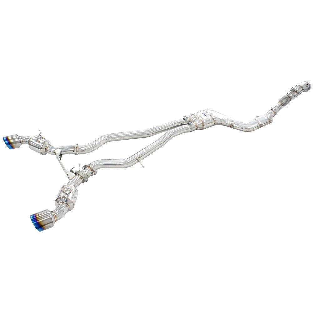 Dual N1 Valved Turbo Back Exhaust w/Catless Down Pipe - Toyota Supra A90 19+ - Nine Motorsport