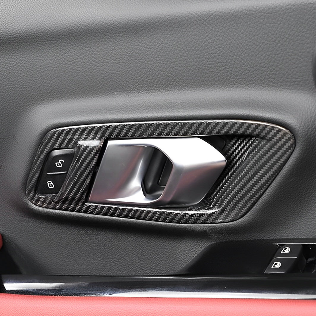 Interior Door Handle Covers Carbon Fibre Toyota A90 Supra MK5 - Nine Motorsport