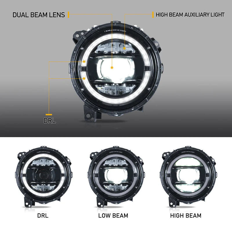 2018-2024 JEEP WRANGLER (JL) & GLADIATOR LED HEADLIGHTS