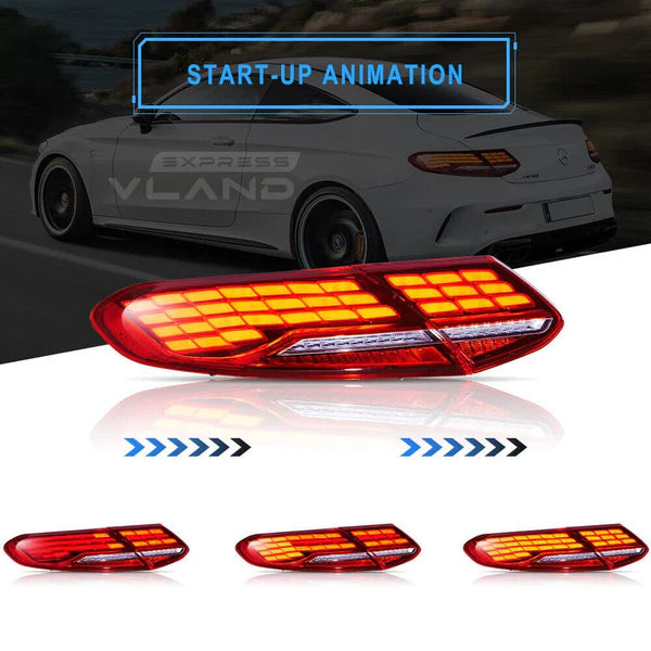 2015-2023 MERCEDES BENZ C-CLASS C205 SEQUENTIAL LED TAIL LIGHTS