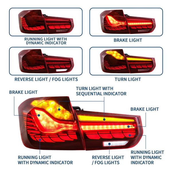 2012-2018 BMW F80 F30 F35 3 SERIES OLED SEQUENTIAL TAIL LIGHTS