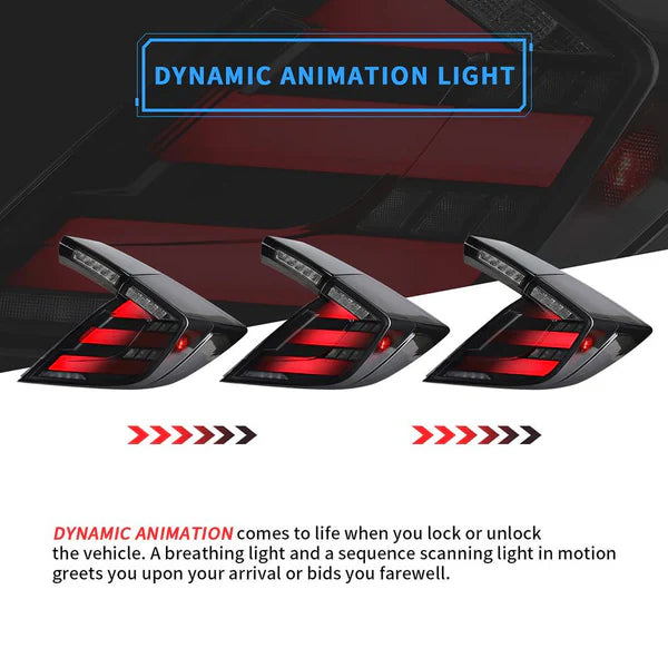 2017-2021 HONDA CIVIC HATCH MUGEN STYLE SEQUENTIAL LED TAIL LIGHTS