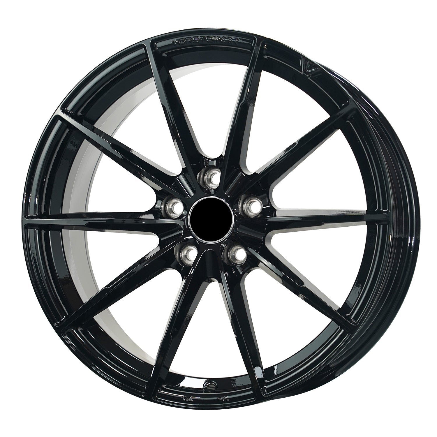 Black WWC 515 3-spoke Performance Flow-Form wheel by WheelWorkCustoms, showing a sleek, matte black finish with detailed spokes.