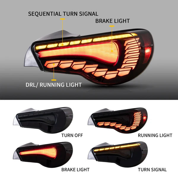 2012-2021 TOYOTA 86 / SUBARU BRZ GTS STYLE SEQUENTIAL OLED TAIL LIGHTS