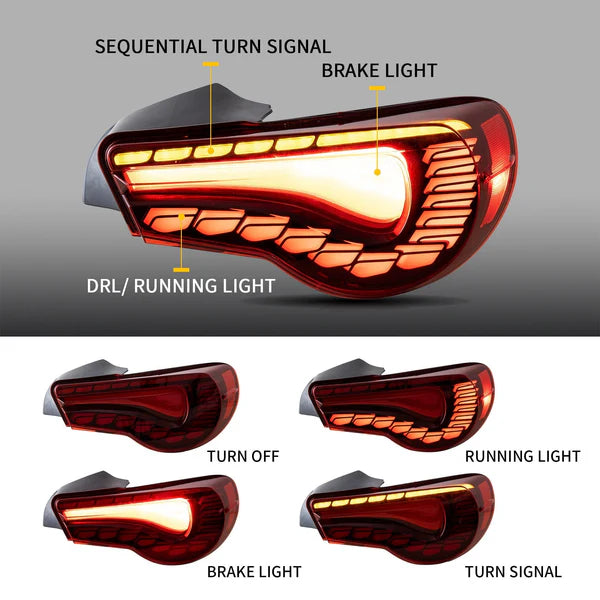 2012-2021 TOYOTA 86 / SUBARU BRZ GTS STYLE SEQUENTIAL OLED TAIL LIGHTS