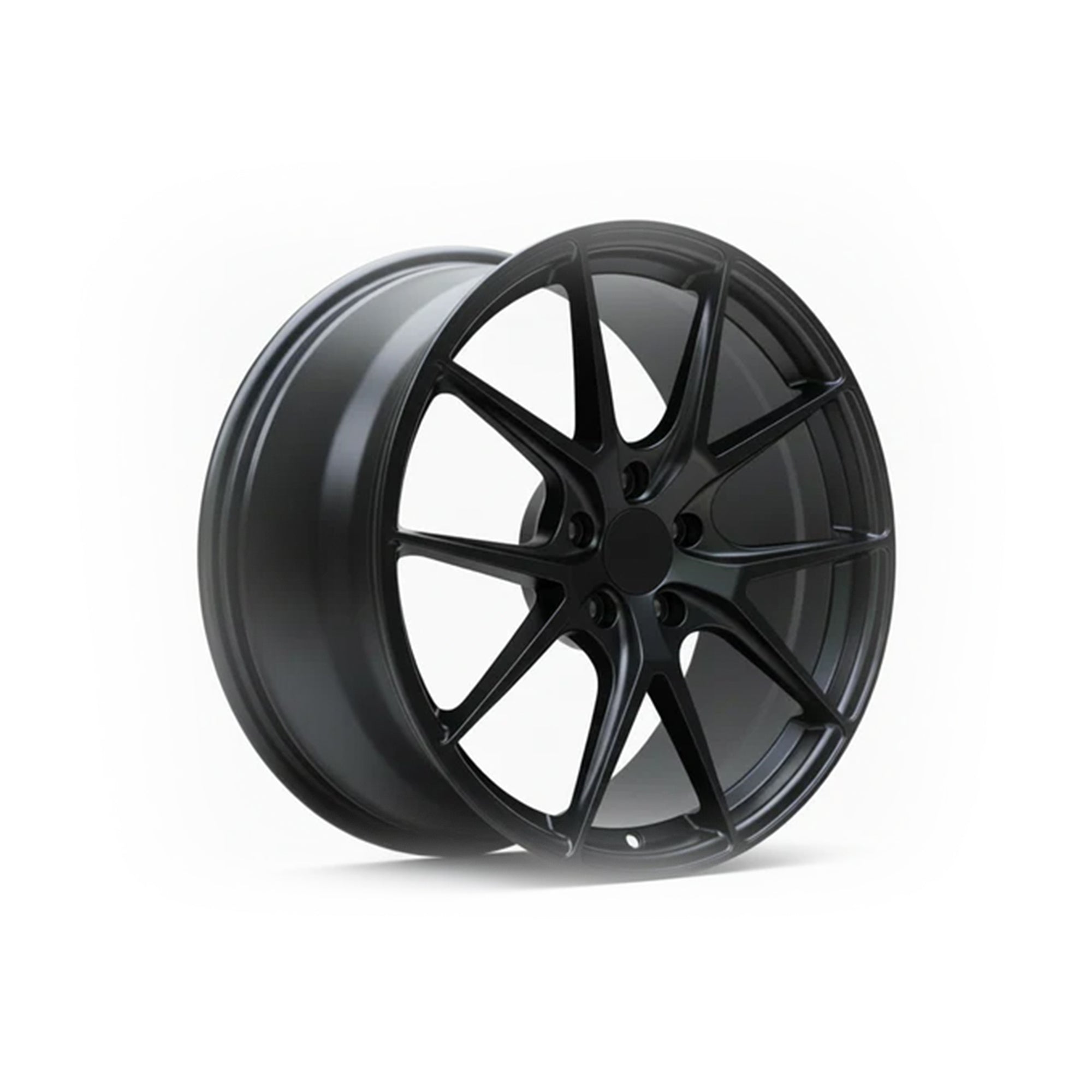 WheelWorkCustoms WWC 502 Multi-Spoke GT Flow-Form Wheel with a sleek design and metallic finish, shown from a side angle.