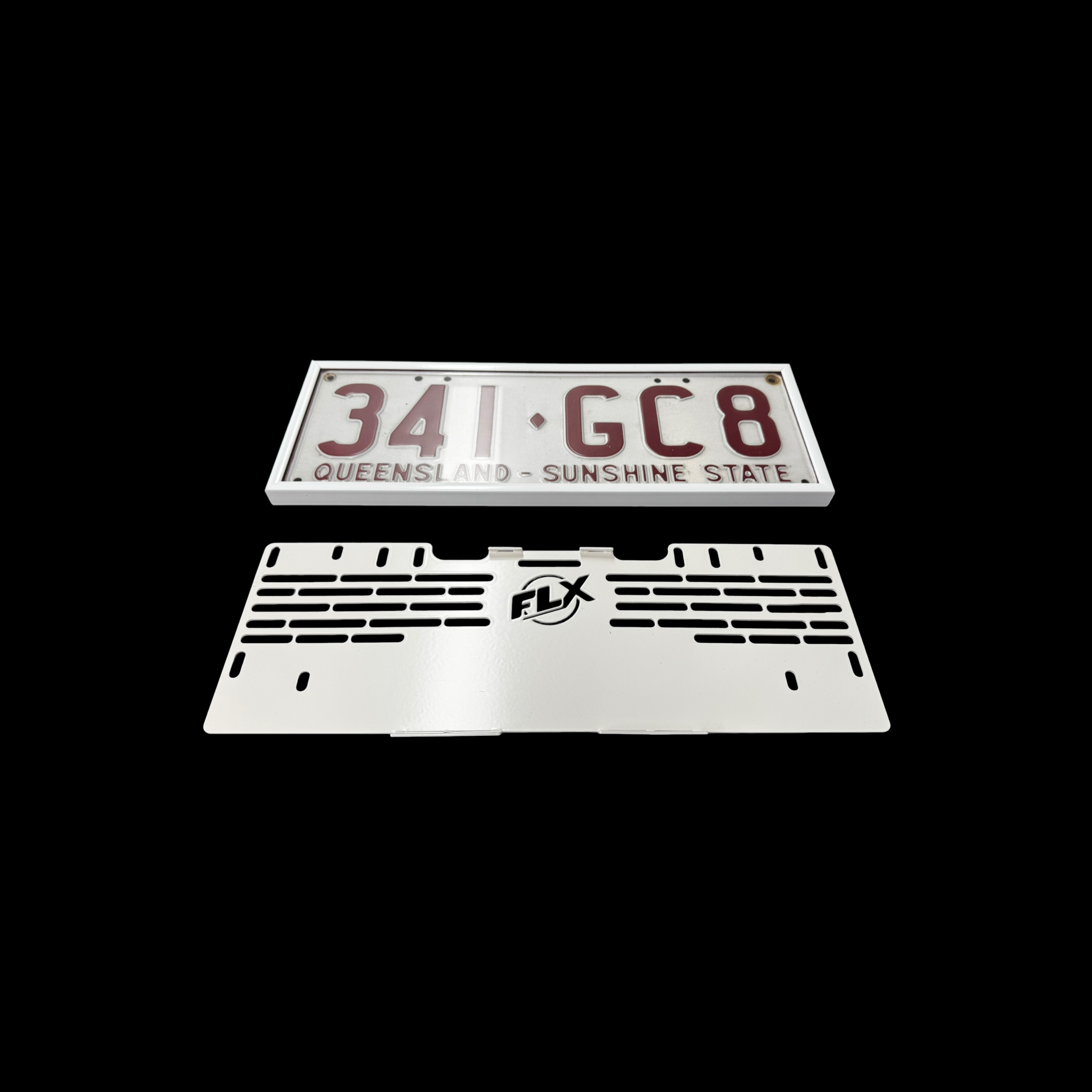 Number Plate Cover - FLX 6 Character/digit VIC Plates Matte White