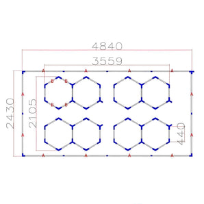 Garage Lighting (Hexallume Series) Bordered quad 8 Hexa LED Lighting System