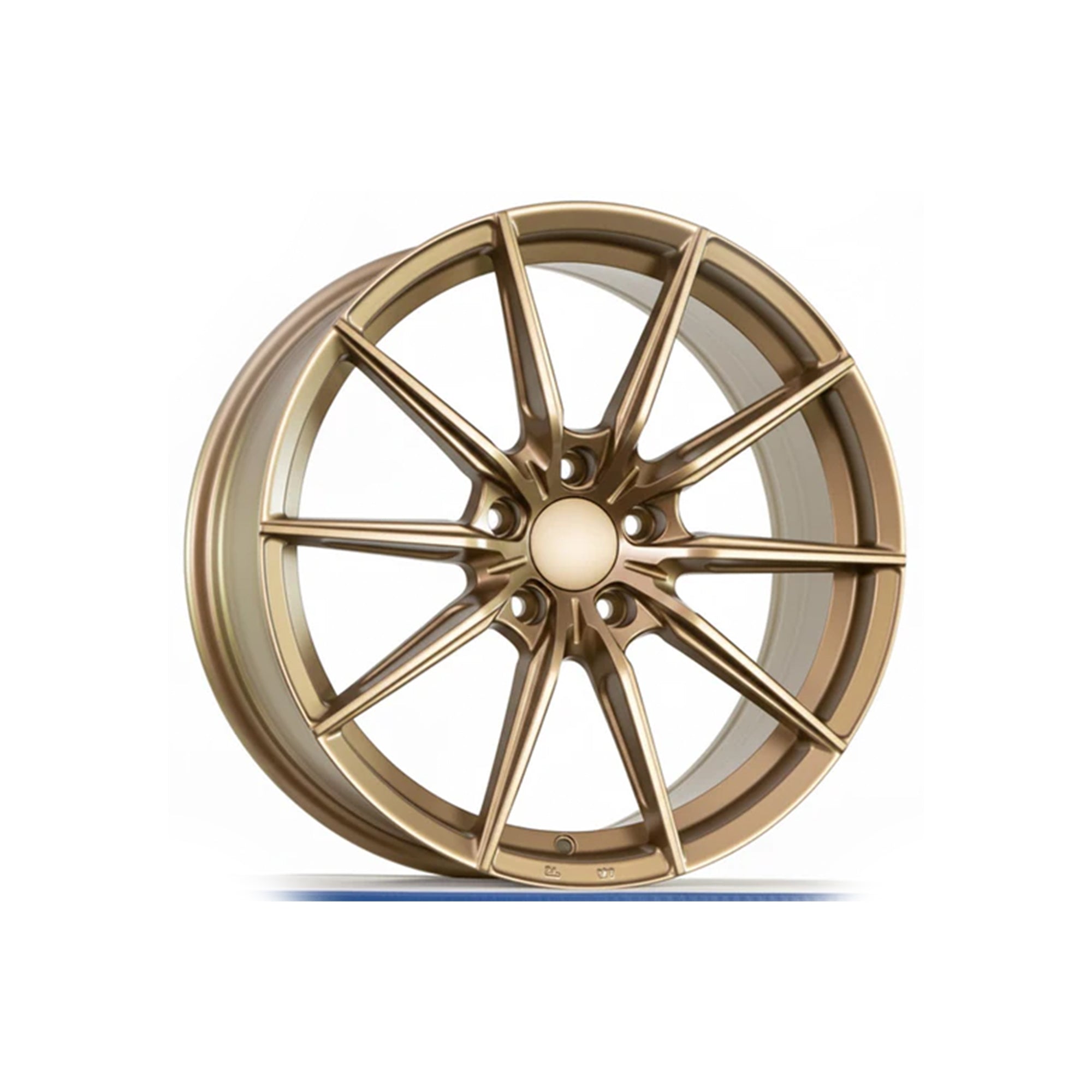 Bronze WWC 515 WheelWorkCustoms 3-spoke performance flow-form wheel with sleek design and intricate spoke details.