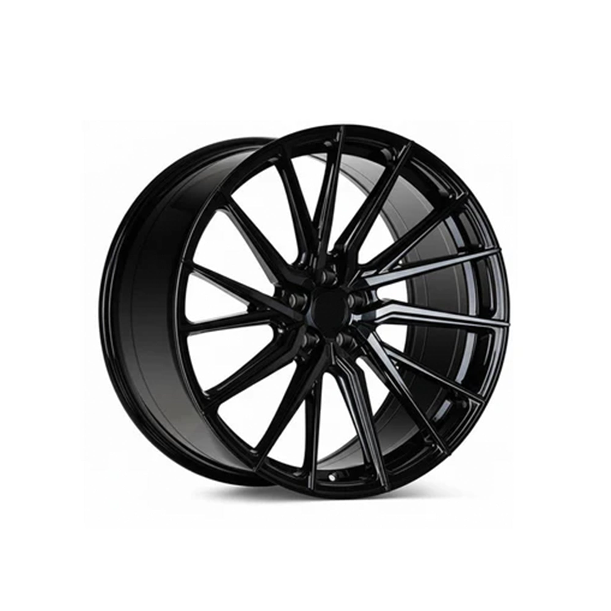 Custom forged WWC VX410R wheels by WheelWorkCustoms, showcasing their sleek design and metallic finish on a vehicle.