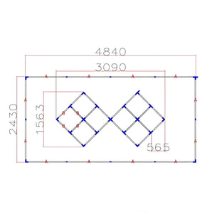 Garage Lighting (Linearllume Series) Bordered Dual Diamond Grid LED Lighting System