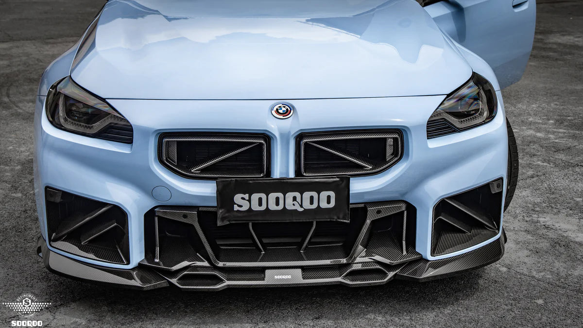 Sooqoo Pre Pregged Dry Carbon Fiber Center Bumper Trim for BMW M2 G87 2023+