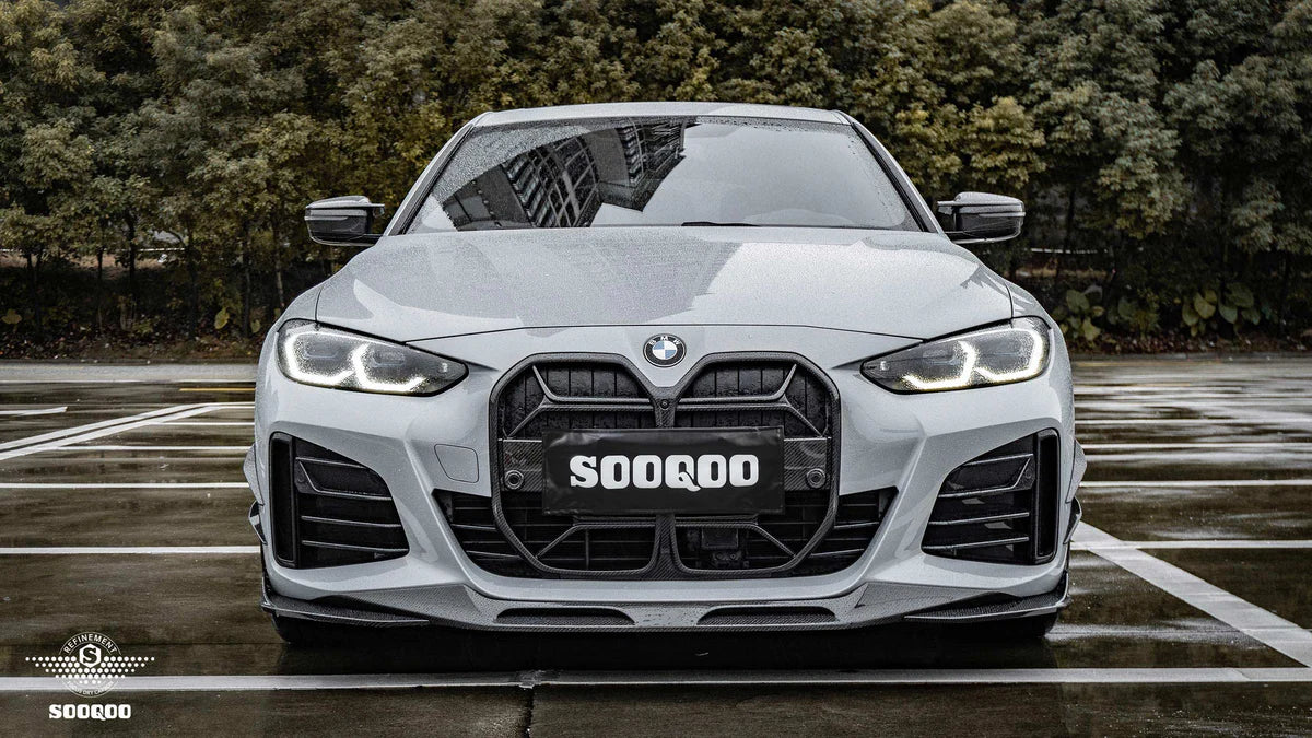 Sooqoo Pre Pregged Dry Carbon Fiber Front Lip for BMW 4 Series G26 2021+