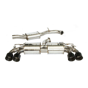 Invidia R400 Valved Cat Back Exhaust w/Round Rolled SS Tips - VW Golf R Mk8