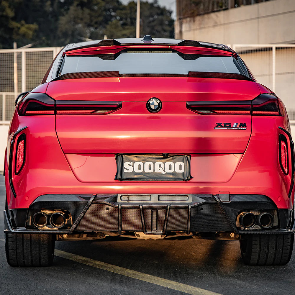 Sooqoo Pre Pregged Dry Carbon Fiber Roof Spoiler for BMW X6M F96