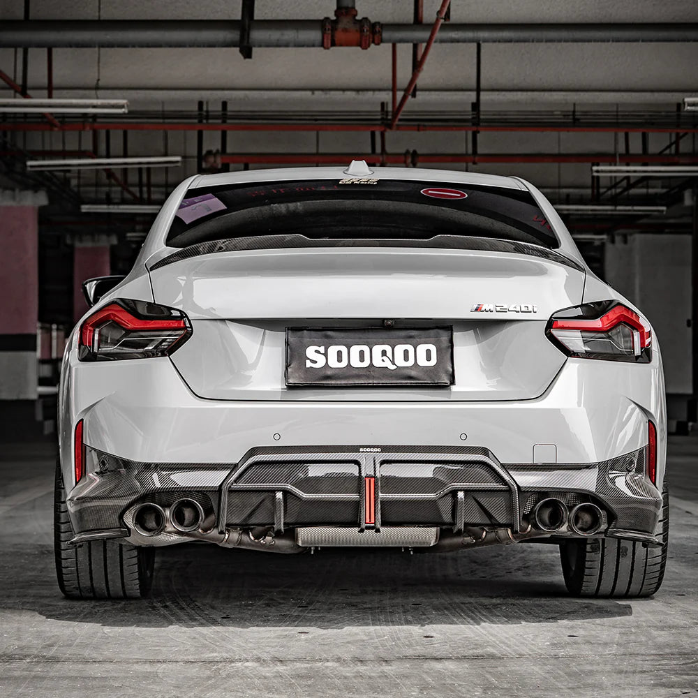 Sooqoo Pre Pregged Dry Carbon Fiber Rear Diffuser for BMW 2 Series G42 2022+