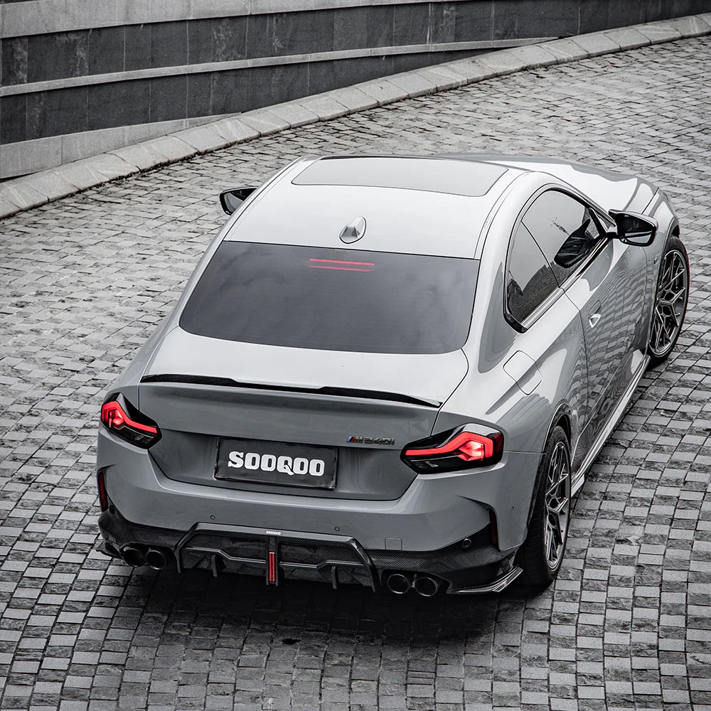 Sooqoo Pre Pregged Dry Carbon Fiber Rear Diffuser for BMW 2 Series G42 2022+