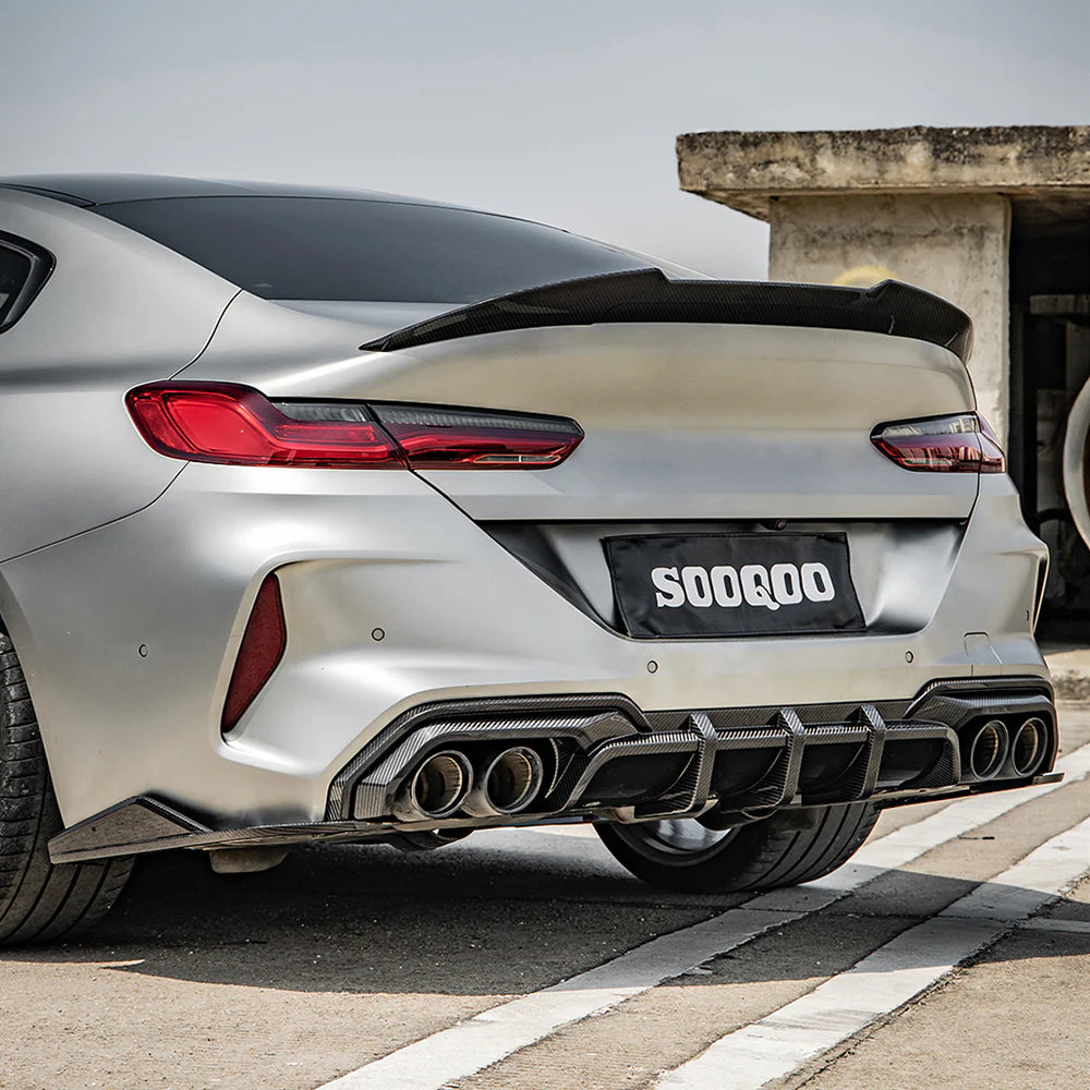 Sooqoo Pre Pregged Dry Carbon Fiber Rear Diffuser for BMW M8 F91 F92