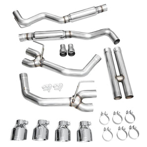 AWE 2024 Ford Mustang Dark Horse S650 RWD Track Edition Catback Exhaust w/ Quad Chrome Silver Tips