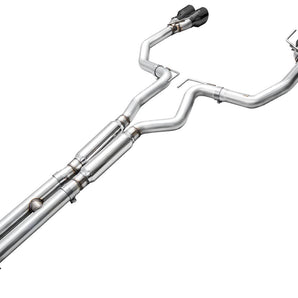 AWE 2024 Ford Mustang Dark Horse S650 RWD Track Edition Catback Exhaust w/ Quad Diamond Black Tips