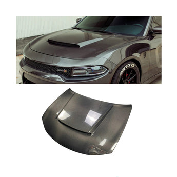 Dodge Charger 2015 - 2023 Carbon Fibre Hood V2 Style - Nine Motorsport