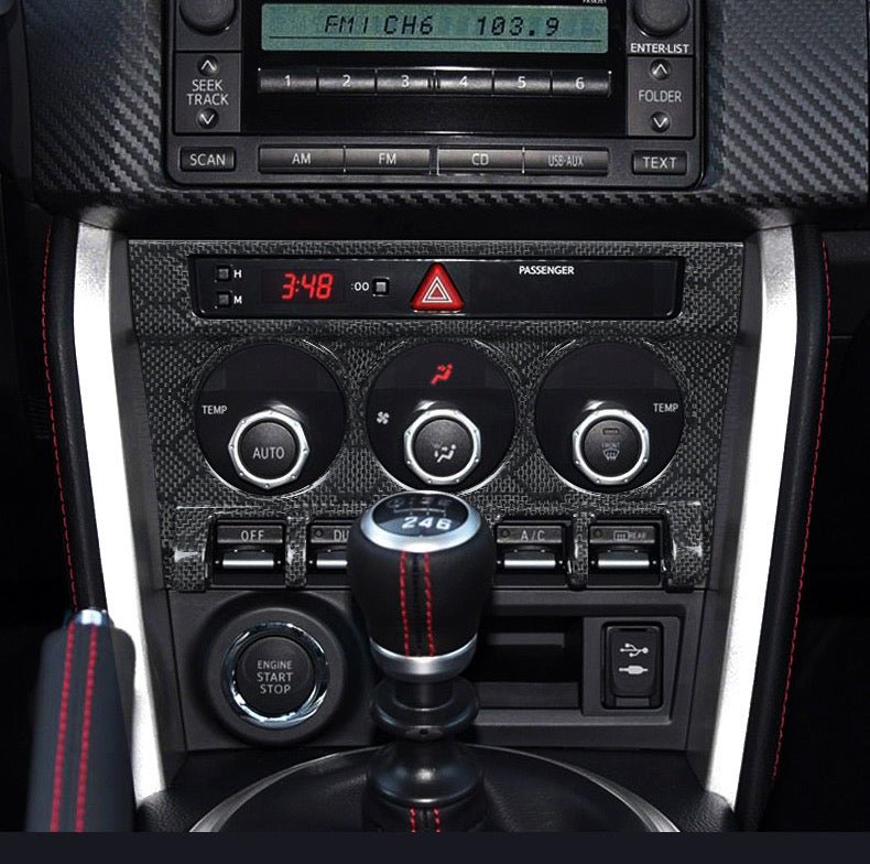 Dry Carbon Fibre Console Panel for Toyota 86 ZN6 Subaru BRZ - Nine Motorsport