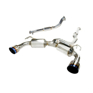 Invidia Dual N1 Cat Back Exhaust w/Ti Straight Cut Tips - Mitsubishi Evo X CZ4A - Nine Motorsport