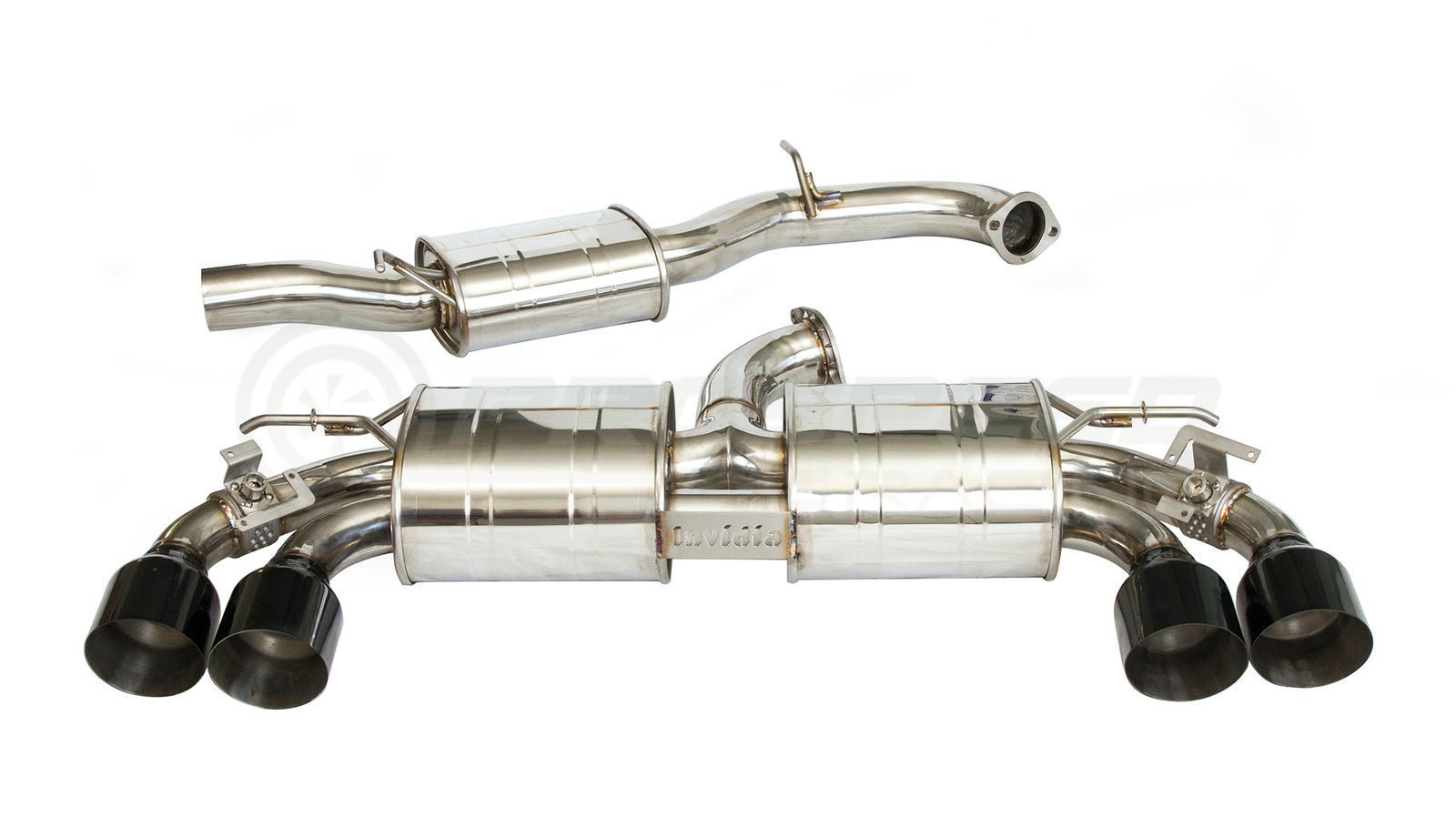 Invidia R400 Valved Cat Back Exhaust w/Round Straight Cut Black Tips - VW Golf R Mk7.5 - Nine Motorsport