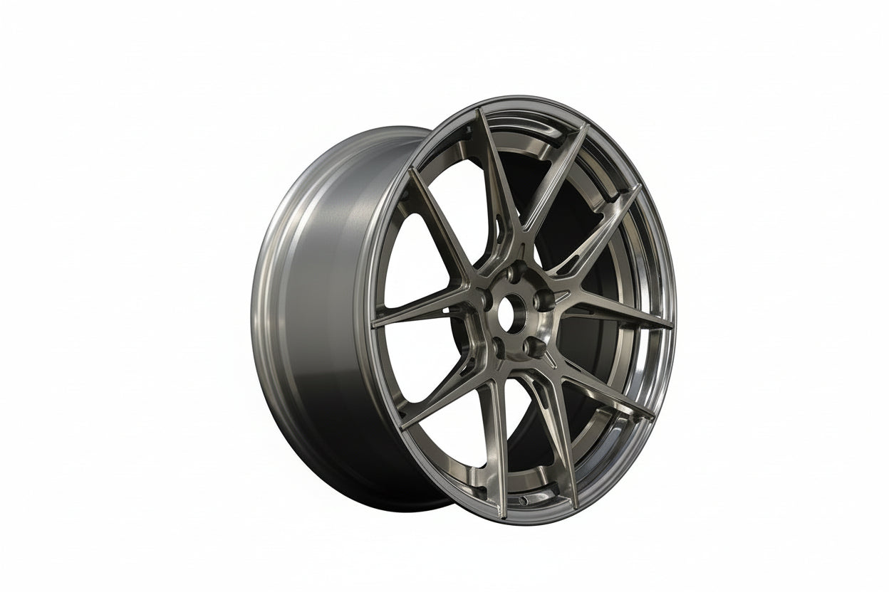 Custom forged WheelWorkCustoms WWC Velocity GT lightweight performance wheel with a sleek, modern design and a metallic finish.